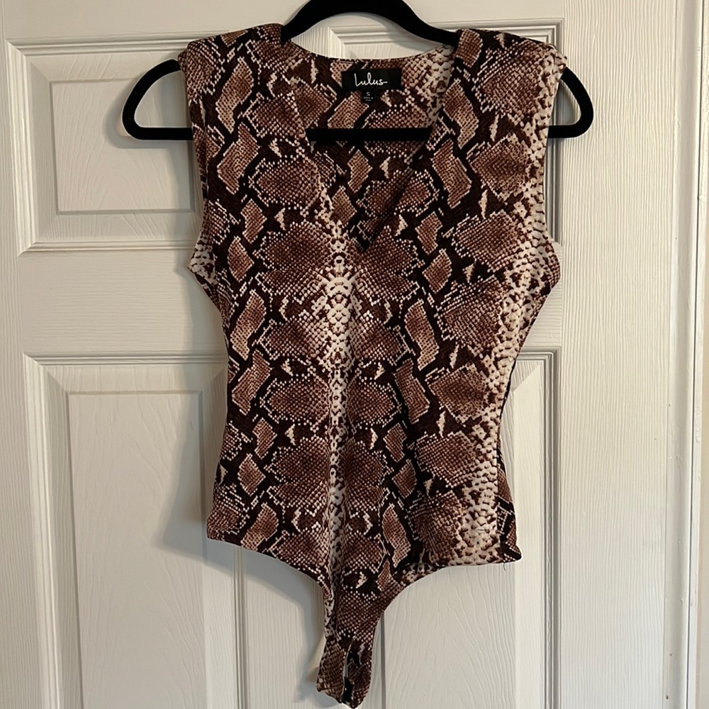 Lulu’s snake print bodysuit, size small